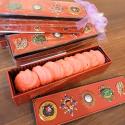 キラキラビジュー缶クッキー２種セット《ピスタチオ・ラズベリー》 7枚目の画像