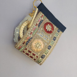 インド刺繍リボンのキーホルダー・バッグチャーム27 2枚目の画像