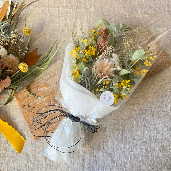 ミモザ　パールアカシア　ドライフラワー❁.*・゜スワッグ　花束 1枚目の画像