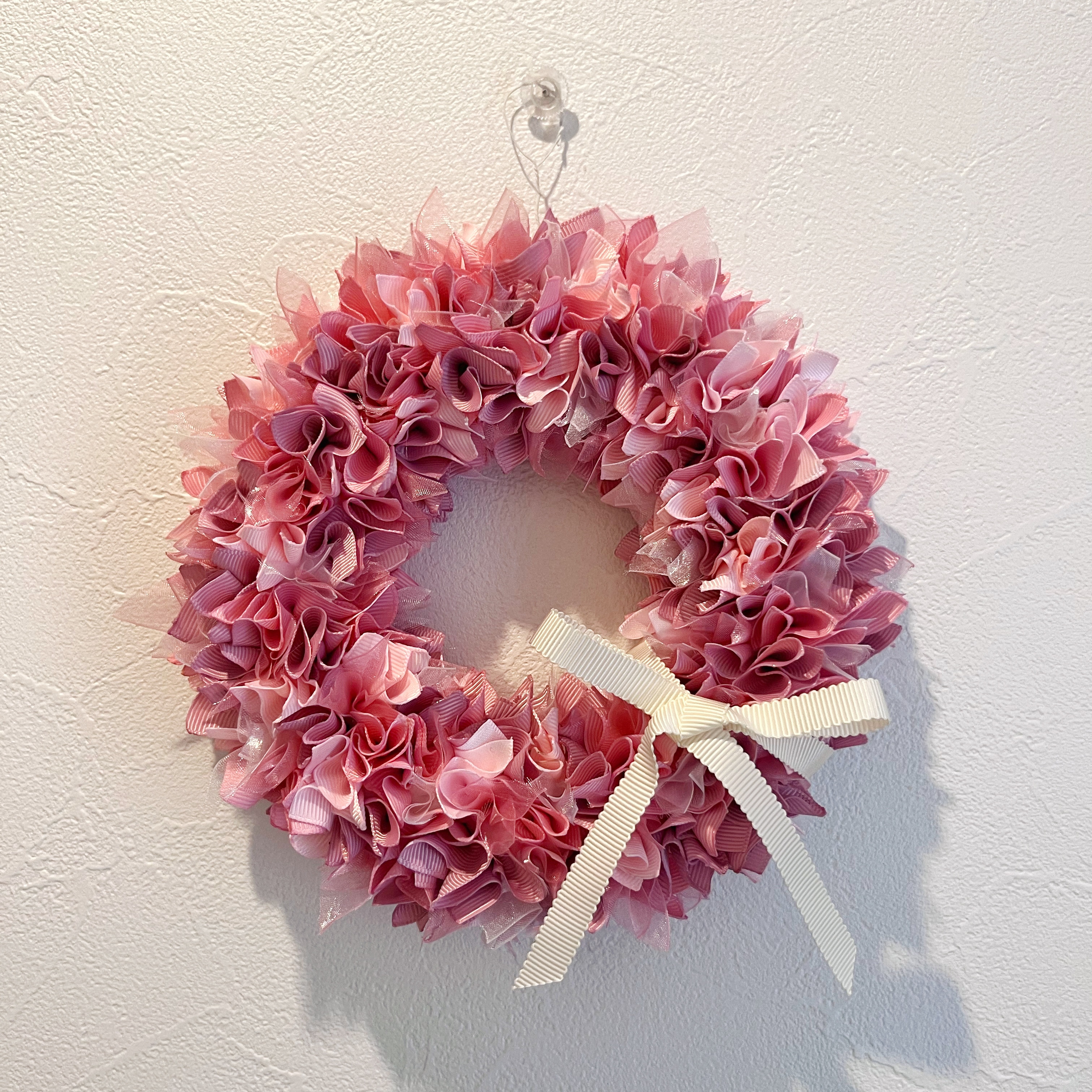 リボンリース スイートローズピンク リボン2タイプ リース double M