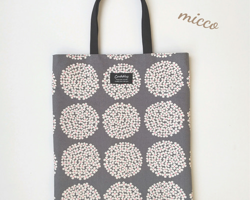A4トートバック サークルフラワー サブバッグ トートバッグ micco 通販