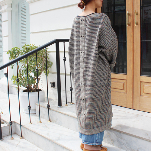 花柄オーバーサイズコットンリネンカフタンマタニティロングワンピース  