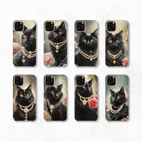 黒猫 美しい 神秘的 きれい かわいい 全機種対応スマホケース