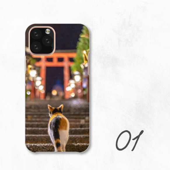 節慶神社鳥居印花貓可愛日本智慧型手機保護殼相容於所有型號後背式硬殼 NLFT-HARD-a006 第3張的照片