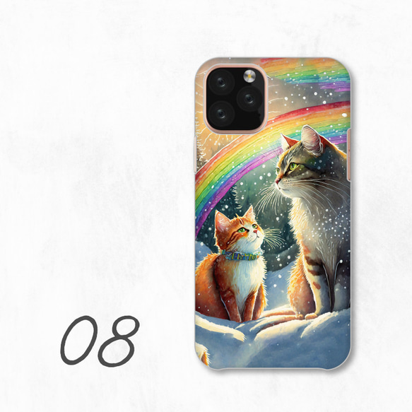 Sunny Snow Cat Genki 彩虹閃亮智慧型手機保護殼相容於所有型號後背式硬殼 NLFT-HARD-a013 第10張的照片