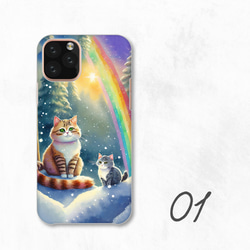 Sunny Snow Cat Genki 彩虹閃亮智慧型手機保護殼相容於所有型號後背式硬殼 NLFT-HARD-a013 第3張的照片
