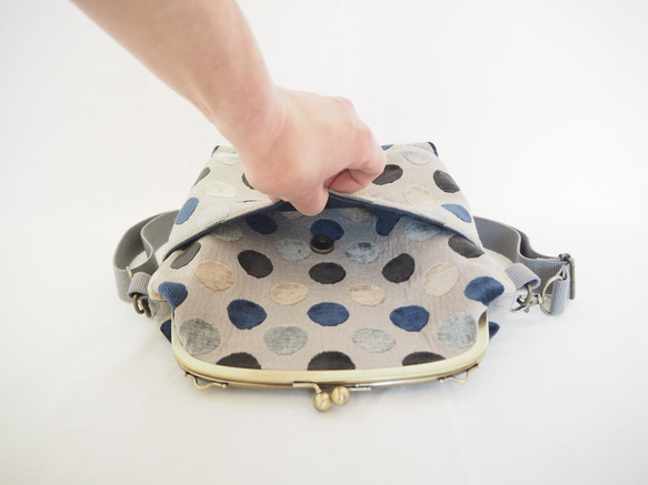 PERKINS INVENT≪グレー≫　がまぐち2wayショルダーバッグ 