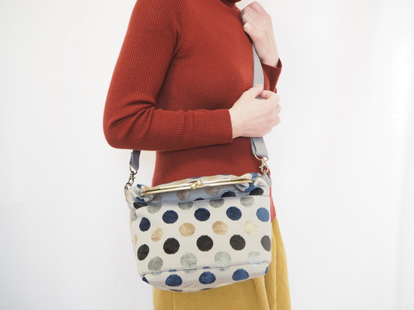 PERKINS INVENT≪グレー≫　がまぐち2wayショルダーバッグ 