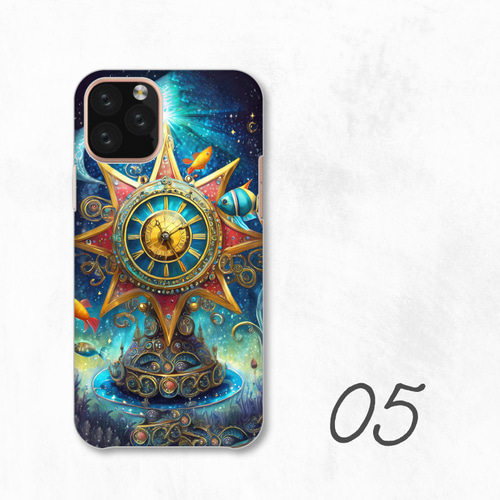 時計 機械 熱帯魚 星 神秘 カラフル 全機種対応スマホケース