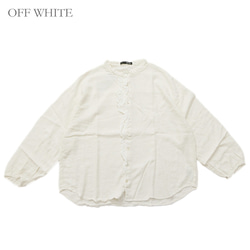 ダブルフリルバンドカラーシャツ vent blanc VB241326 ヴァンブラン 13枚目の画像