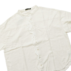 ダブルフリルバンドカラーシャツ vent blanc VB241326 ヴァンブラン 7枚目の画像
