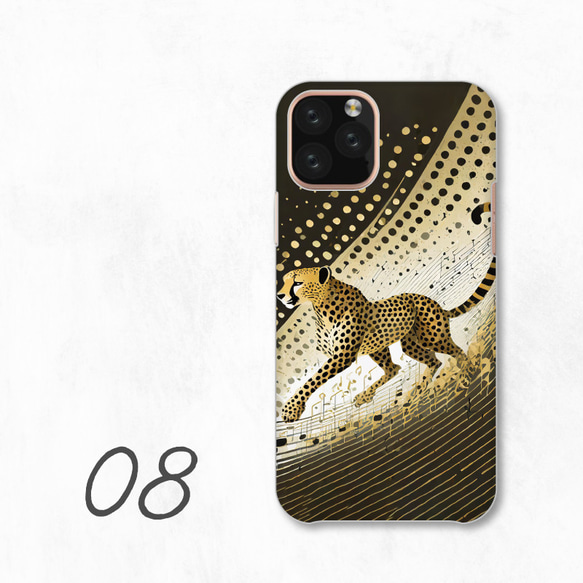 獵豹狩獵金樂譜音符線動物相容於所有型號智慧型手機後蓋式硬殼 NLFT-HARD-a034 第10張的照片