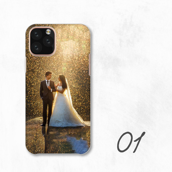 男女正裝漂亮白色黑色婚禮智慧型手機保護殼相容於所有型號後背式硬殼 NLFT-HARD-a040 第3張的照片