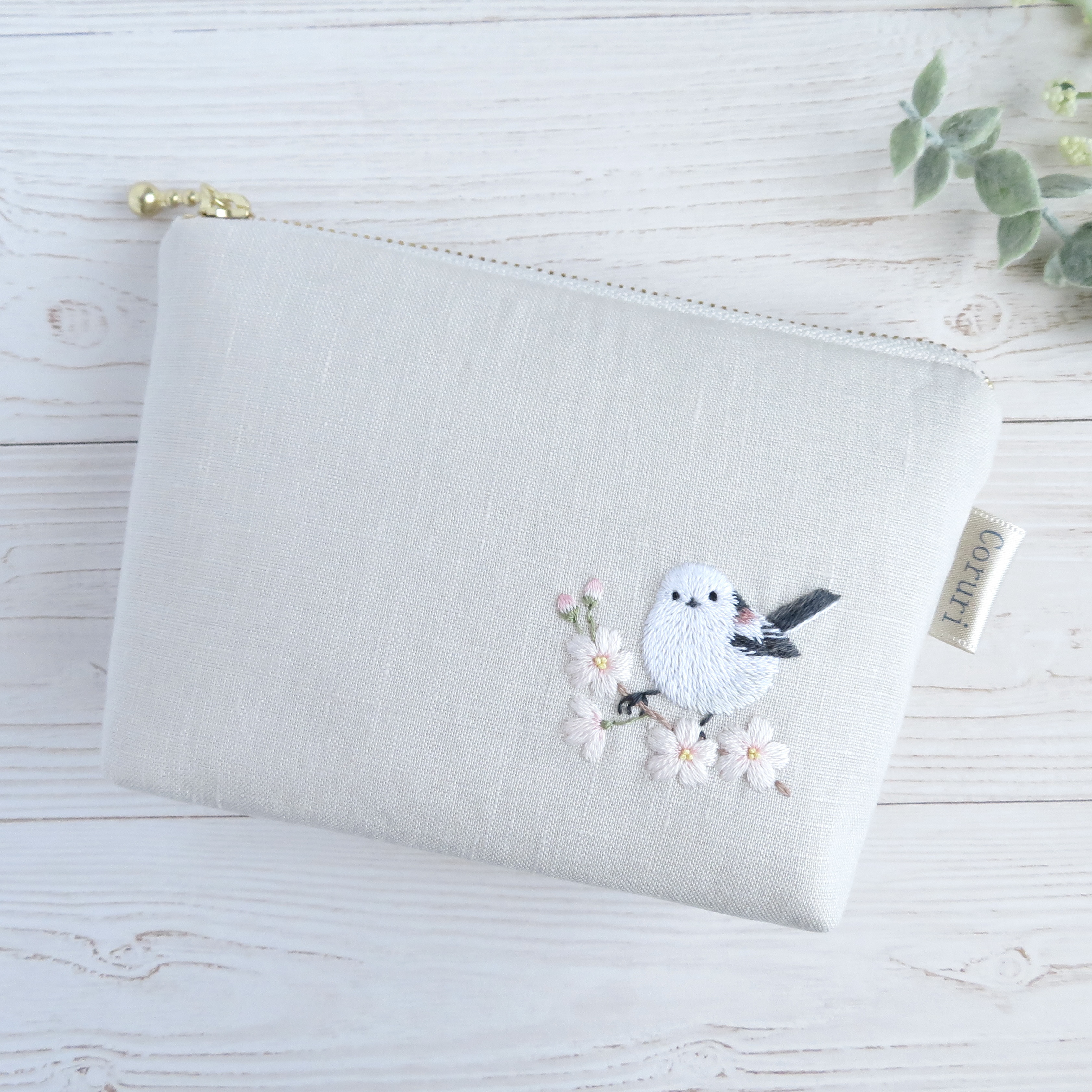 【リネン刺繍　桜坂美野様オーダー専用ページ】クッションカバー　ボートポーチ