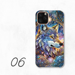 狼水晶月亮彩繪玻璃萬花筒藍色智慧型手機保護殼相容於所有型號後背式硬殼 NLFT-HARD-a085 第8張的照片