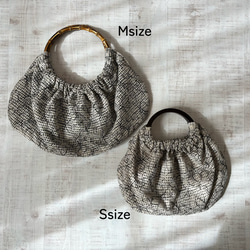 Sサイズ【刺繍メッシュ•木製リングバッグ】 2枚目の画像