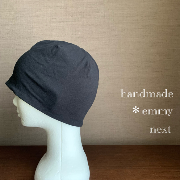 送料無料＊handmade春色レイヤードコットンベレー帽（アンダーキャップ付の2枚セット）ケア帽子　ケアキャップ 7枚目の画像