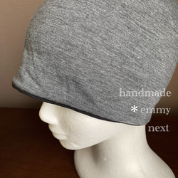 送料無料＊handmade春色レイヤードコットンベレー帽（アンダーキャップ付の2枚セット）ケア帽子　ケアキャップ 13枚目の画像
