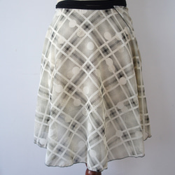 ***SALE***バレエ　ラップスカート[ドットチェック・クリーム52-117] A066 5枚目の画像