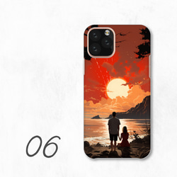 カップル 夫婦 旅行 夕焼け 海辺 綺麗め 全機種対応スマホケース 背面型 ハードケース NLFT-HARD-a118 8枚目の画像