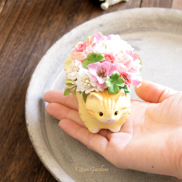 春色のお花を運ぶ猫アレンジメント 12枚目の画像