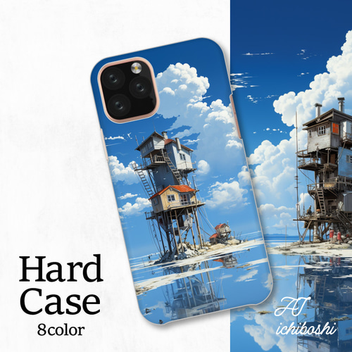 海 海外 風景 景色 建物 幻想的 夏 全機種対応スマホケース 背面型