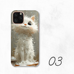 キトゥン 猫 可愛い ホワイト アート 全機種対応スマホケース 背面型 ハードケース NLFT-HARD-a155 5枚目の画像