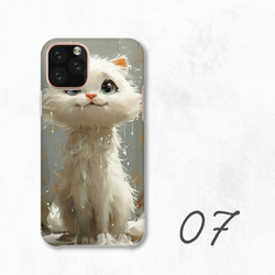 キトゥン 猫 可愛い ホワイト アート 全機種対応スマホケース 背面型 ハードケース NLFT-HARD-a155 9枚目の画像
