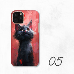 小貓貓可愛心紅粉色智慧型手機保護殼相容於所有型號後背式硬殼 NLFT-HARD-a159 第7張的照片
