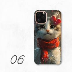 小貓貓可愛心紅粉色智慧型手機保護殼相容於所有型號後背式硬殼 NLFT-HARD-a159 第8張的照片
