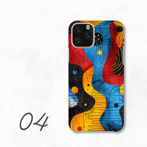 アート デザイン パターン カラフル 抽象 全機種対応スマホケース 背面