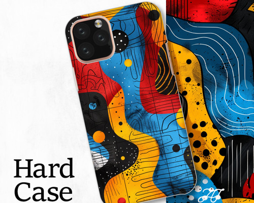 アート デザイン パターン カラフル 抽象 全機種対応スマホケース 背面