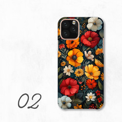 花卉花卉圖案多彩植物智慧型手機保護殼相容於所有型號後背式硬殼 NLFT-HARD-a170 第4張的照片