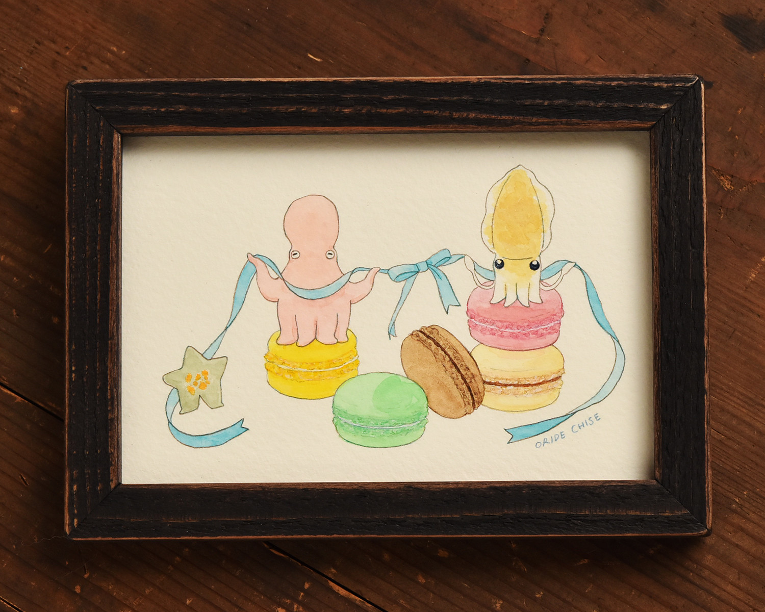 イラスト原画　イカタコ「マカロン」