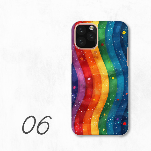 彩虹彩色圖案藝術相容於所有型號智慧型手機後蓋式硬殼 NLFT-HARD-a180 第8張的照片