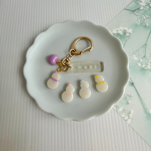 名入れ】クリア ネームキーホルダー【スノーマン】ネームタグ 名入れ】クリア ネームキーホルダー【スノーマン】ネームタグ