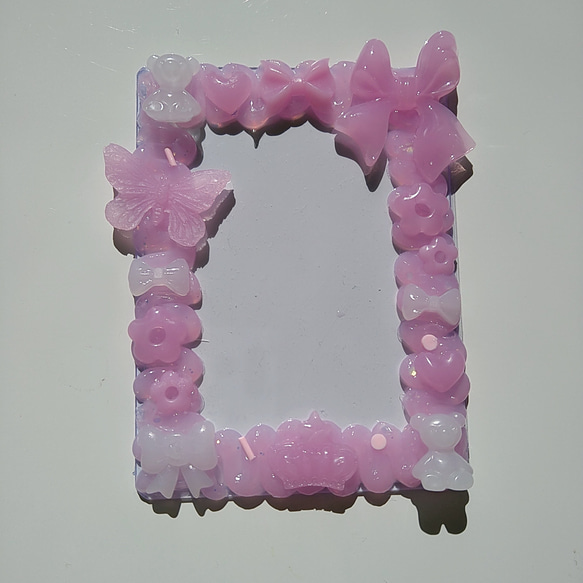 ホイップデコ　トレカケース　硬質ケース　B7　韓国　ピンク　リボン　 2枚目の画像