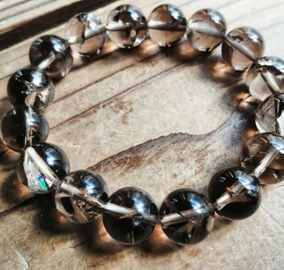 スモーキークォーツ ビーズブレスレット スモーキークォーツ ブレスレット 10mm 17.5～19.5cm M～LL サイズ