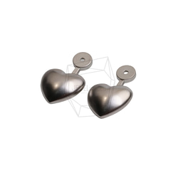 ERG-2638-R【2個入り】ハートピアスチャーム/Heart  Ear Charm 2枚目の画像