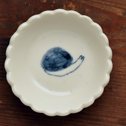 花型豆皿 アサリ柄 絵付け 1枚目の画像