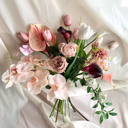 アプリコット胡蝶蘭♡チューリップ♡アンティークピンクのウェディング