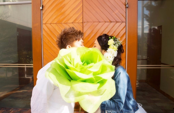 【おためし】ジャイアントフラワー ローズL イエロー　Giant Flower 花径約45cm　結婚式　アニバーサリー 2枚目の画像