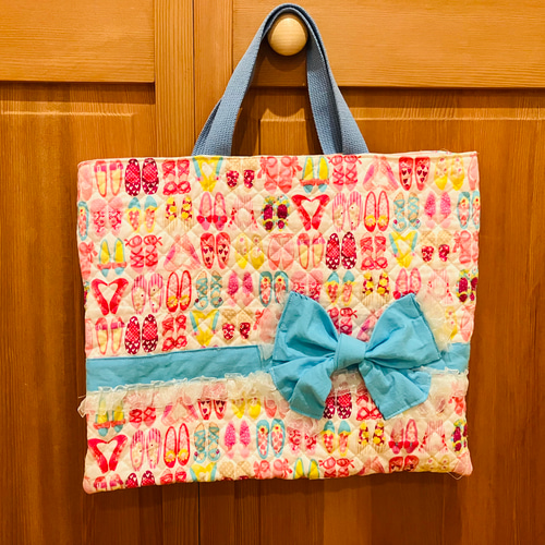 レッスンバック ハンドメイド キルティング 通園バック リボン レッスンバック ハンドメイド キルティング 通園バック リボン