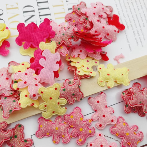 50枚入り キラキラ くまちゃん モチーフ ミックス ハンドメイドパーツ  