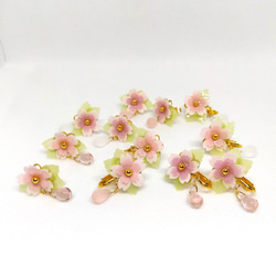 【受注制作】桜の花の揺れるピアスorイヤリング　3種　パピエル® 9枚目の画像