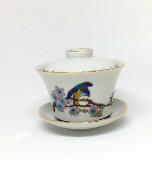 花と鳥の絵柄 陶磁器 茶器 中国茶器セット 満庭芳 陶器 花と鳥の絵柄 さび