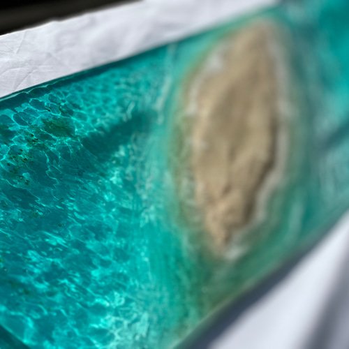 壁掛けアートパネル 壁飾り 南の島の名もなき島 90×25 レジンアート