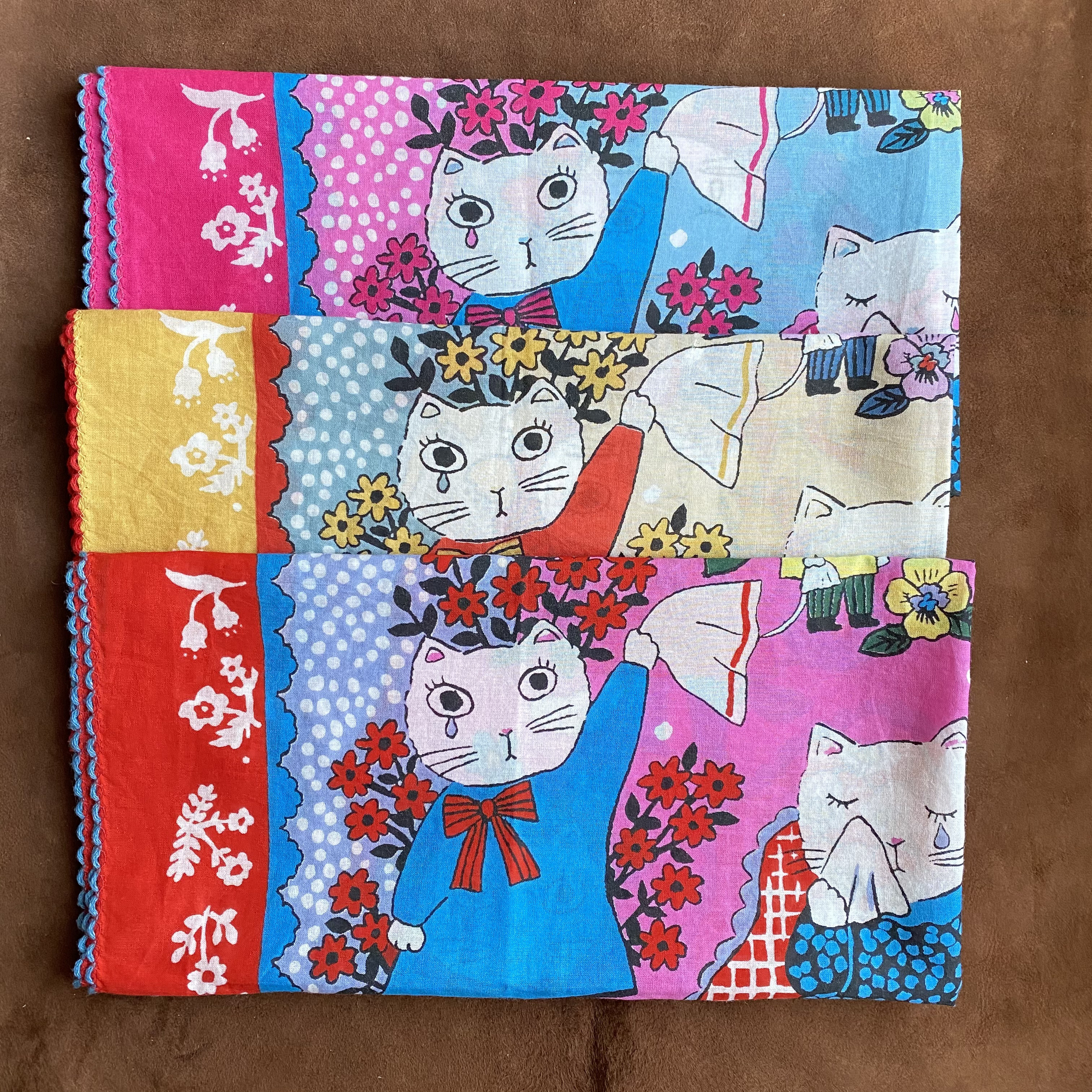 オーダーページ　ハンカチ　240 ねこちゃん柄ハンドメイド2/21