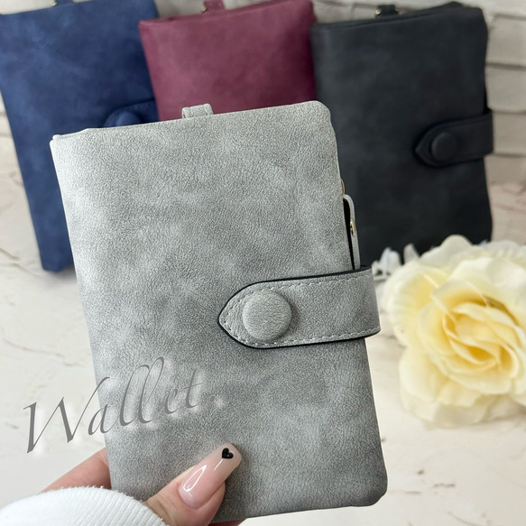 ☆再販！！☆ 財布 二つ折り ウォレット コンパクト スェード スェード