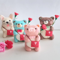 モコモコ白くま 羊毛フェルト ミニチュア テディベア